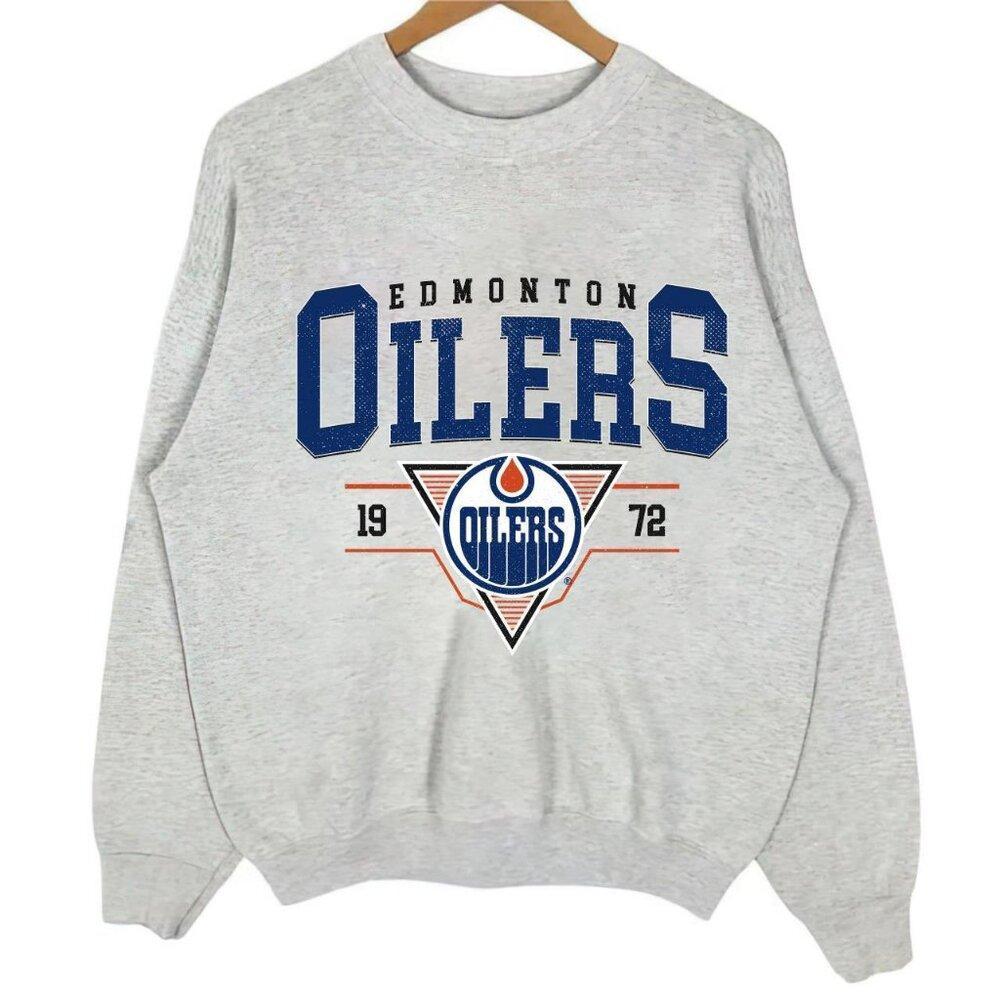90s Style Edmonton Oilers Sweater Unisex, Crewneck Edmonton Oilers Sweatshirt
